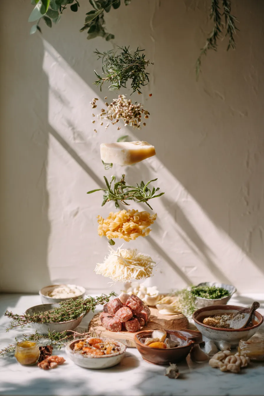 Cheesy Garlic Sausage Pasta Skillet