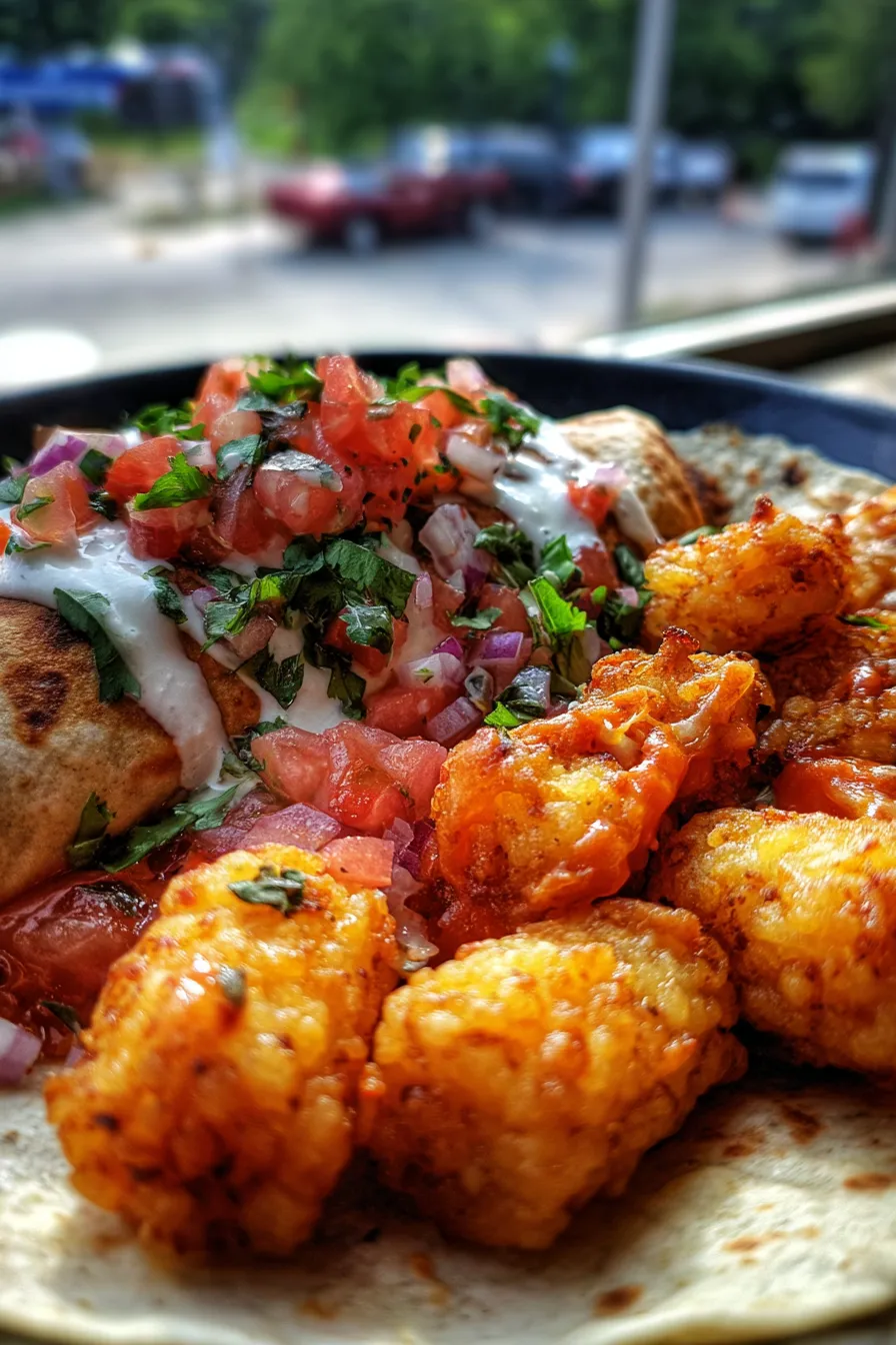 Cheesy Potato Burritos with Crispy Tater Tots