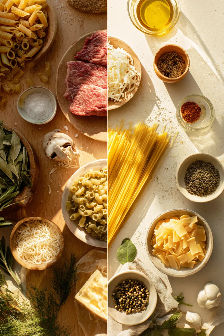 Cheesy Steak and Pasta Dinner