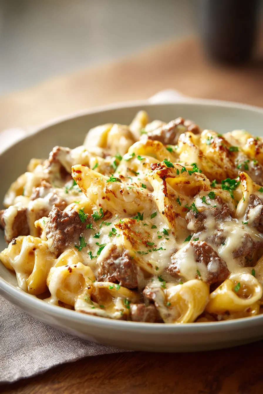Cheesy Steak and Pasta Dinner