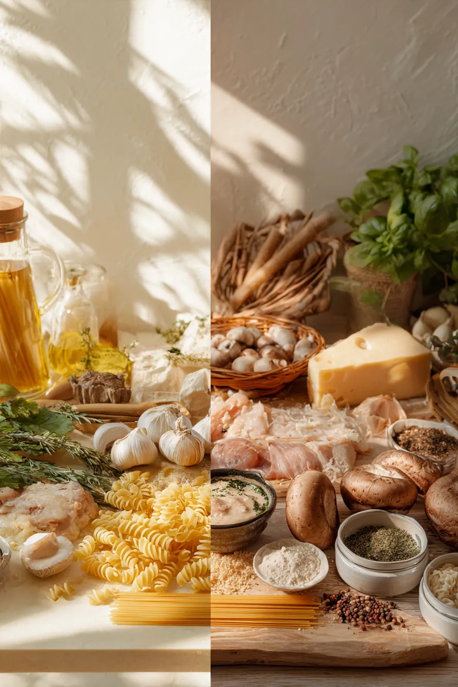 Creamy Garlic Mushroom Chicken Pasta