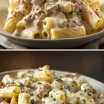 Creamy Garlic Sausage Rigatoni