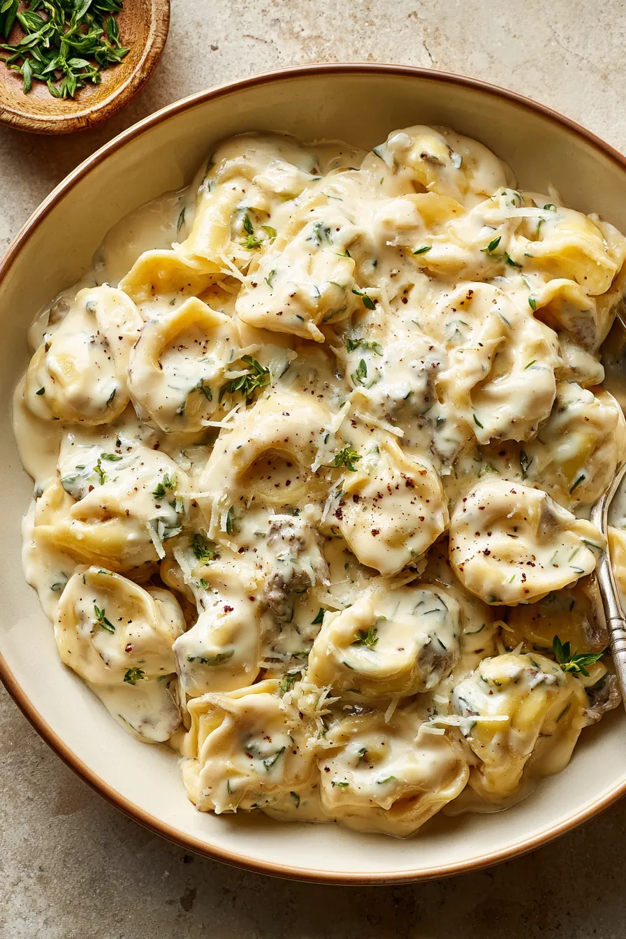 Creamy Garlic Steak Tortellini