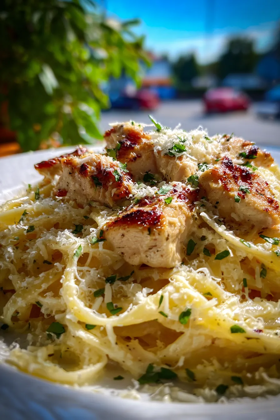 Creamy Parmesan Chicken Pasta Dinner