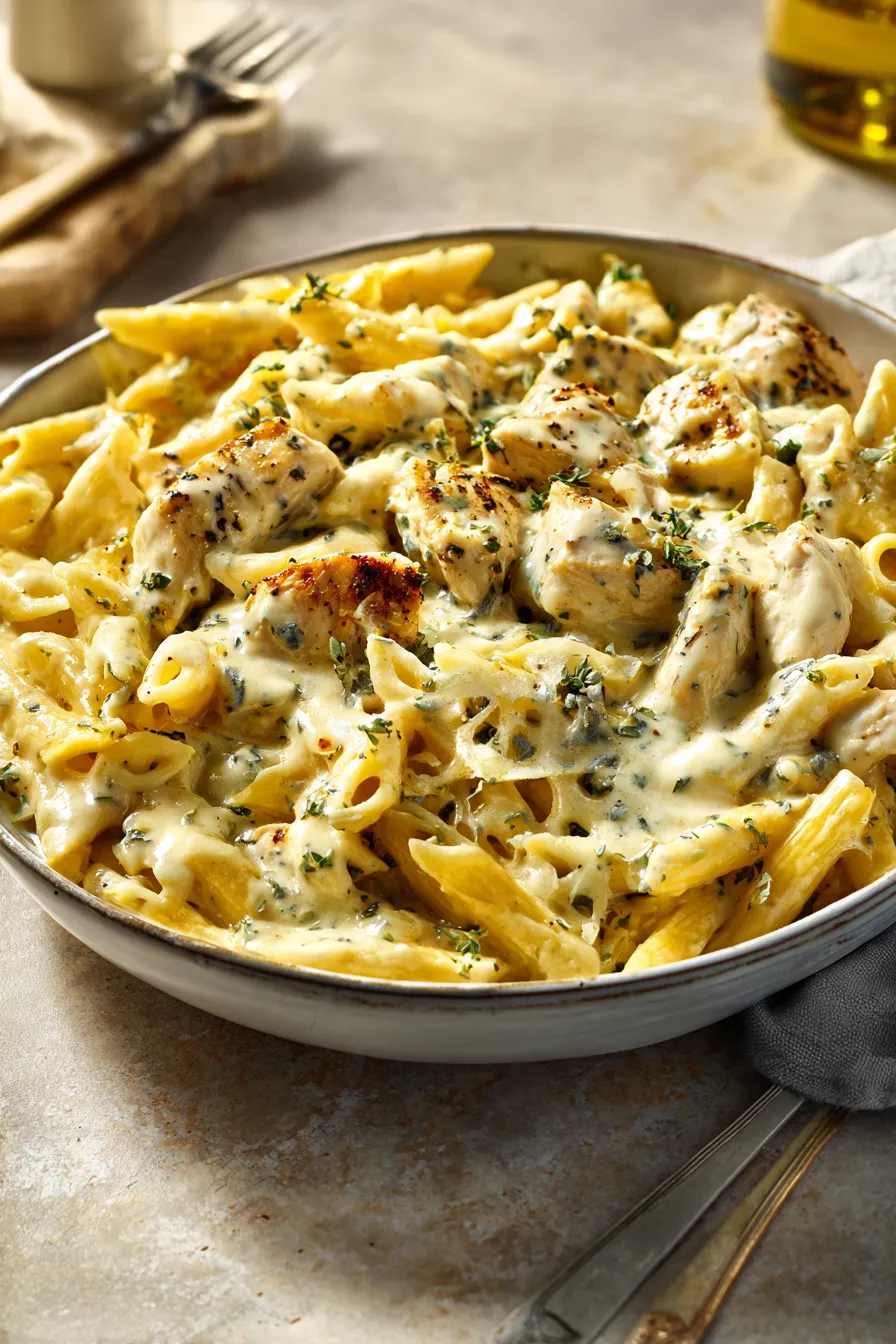 Creamy Ranch Chicken Pasta Bake