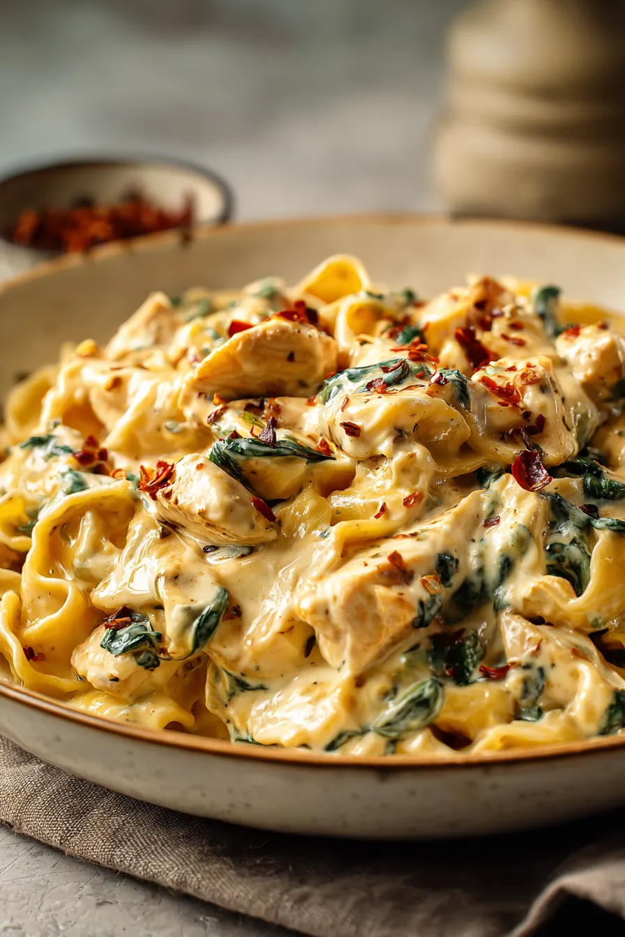 Creamy Tuscan Chicken Pasta Skillet