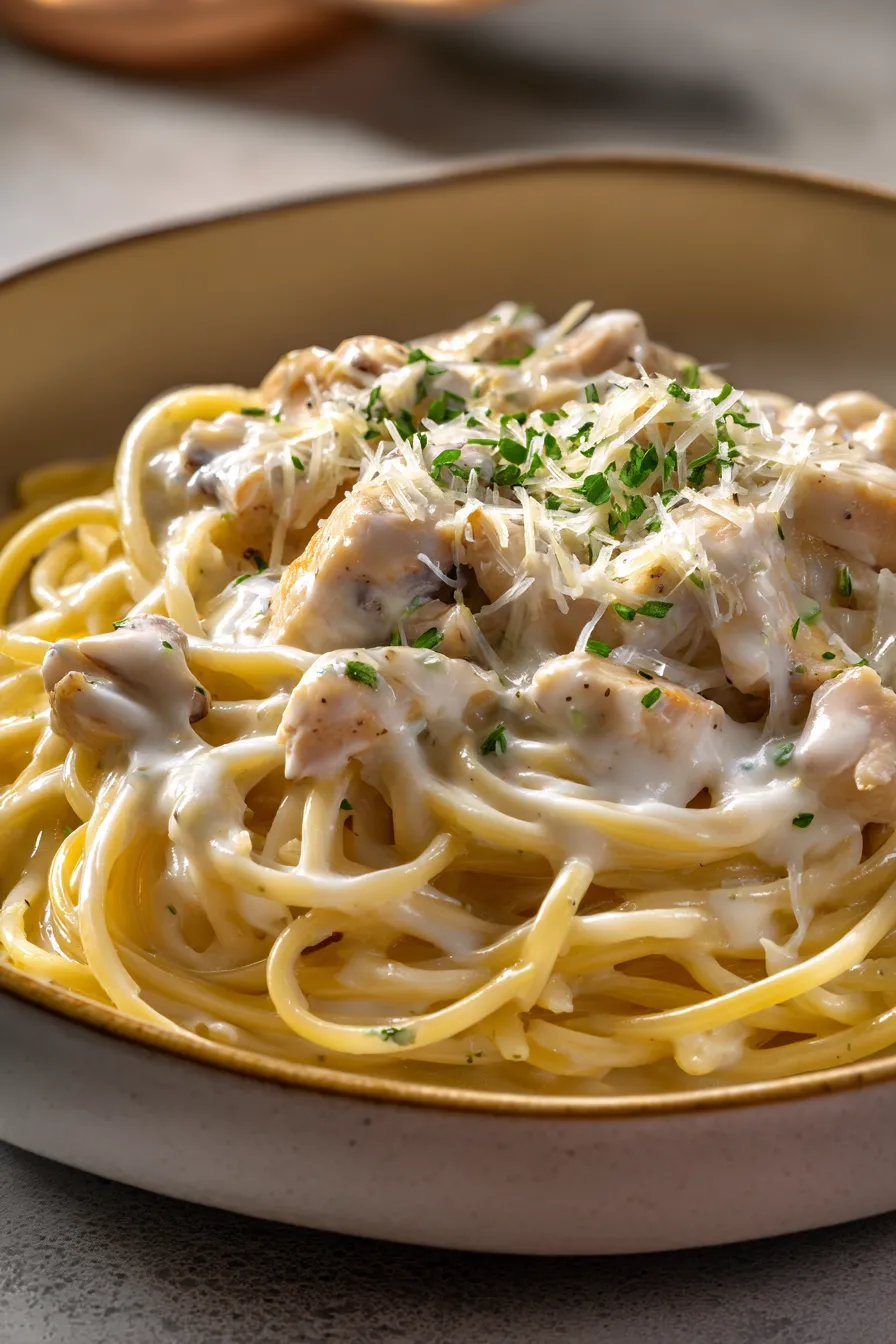 Creamy White Sauce Chicken Pasta