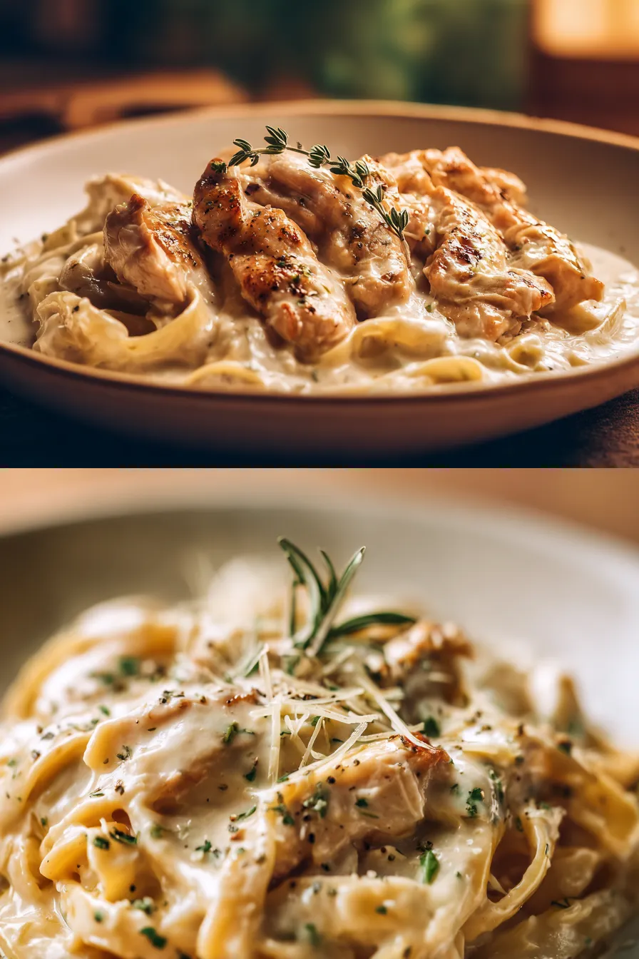 One Pan Creamy Garlic Alfredo Chicken