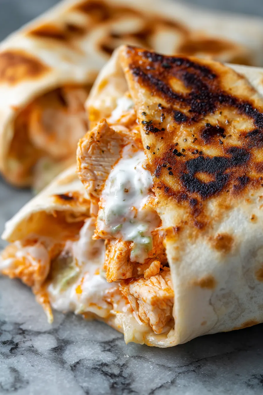 Ooey Gooey Cheesy Garlic Chicken Wraps