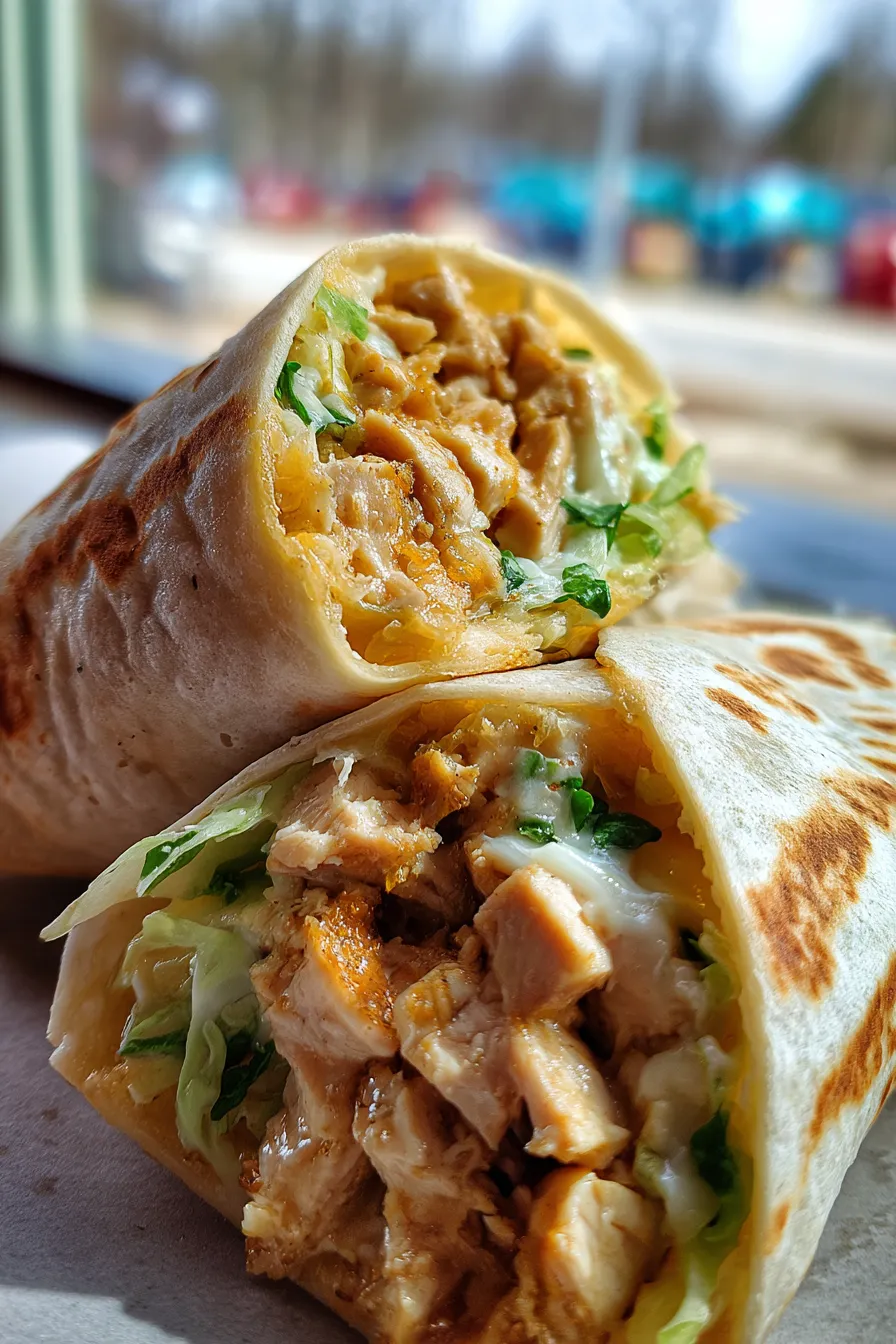 Ooey Gooey Cheesy Garlic Chicken Wraps