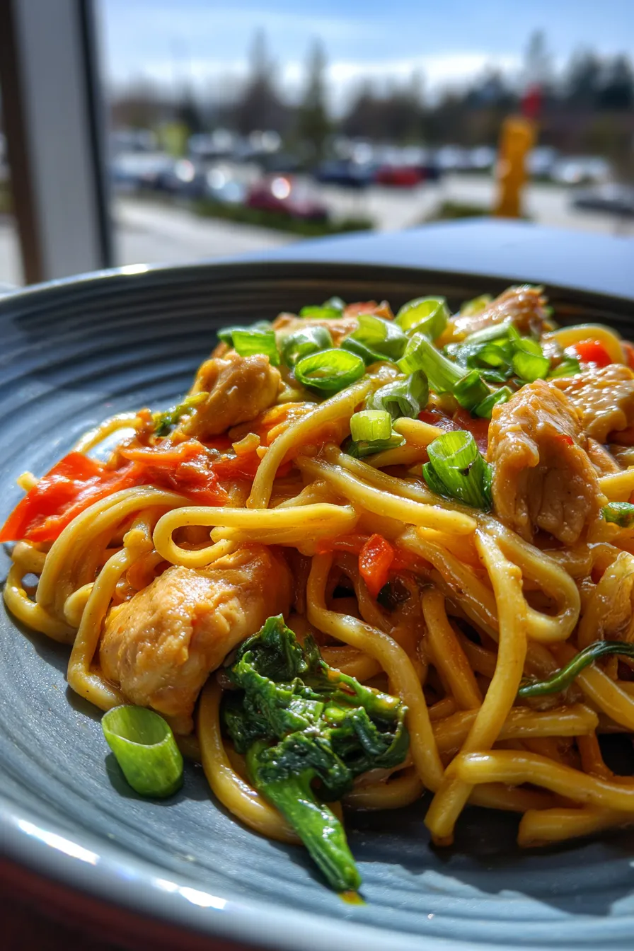 Takeout Style Garlic Chicken Lo Mein