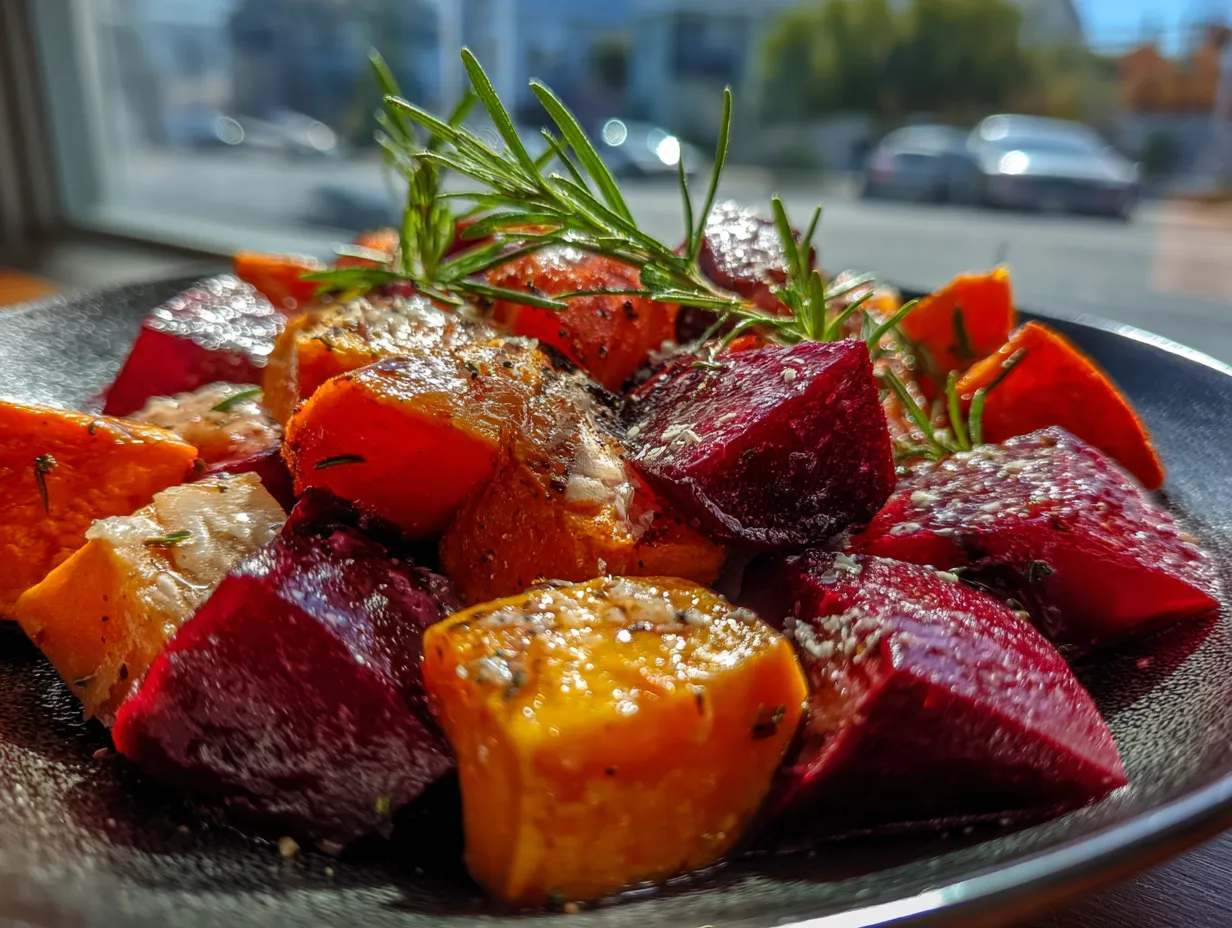 Simple Side Roasted Beets and Sweet Potatoes Sheet Pan Recipe
