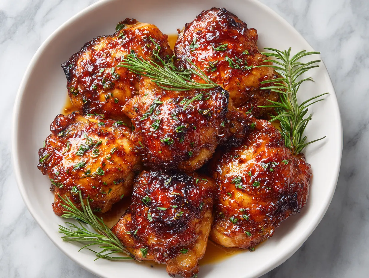 Sweet and Spicy Glazed Chicken Thighs