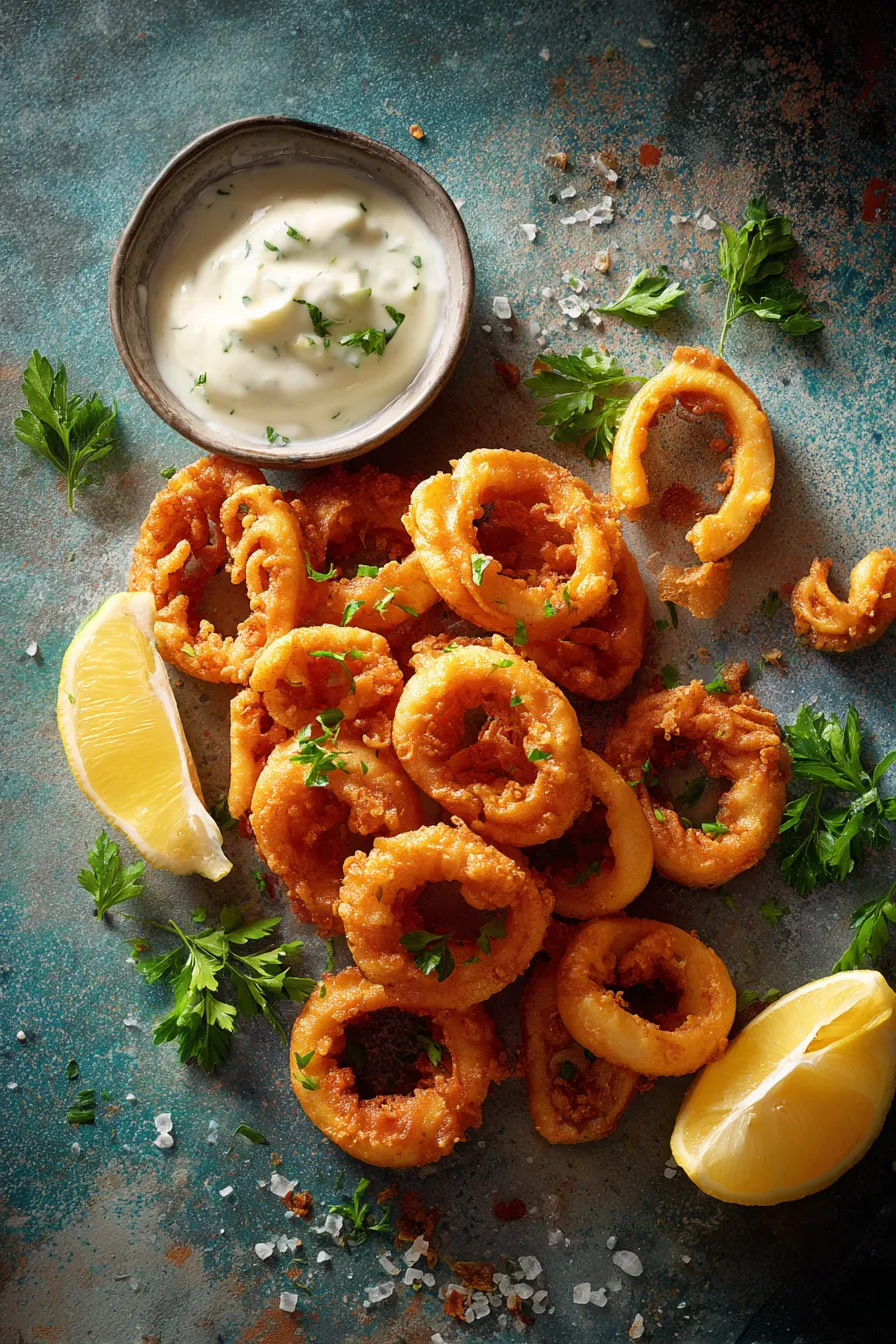 fried calamaries with mayo