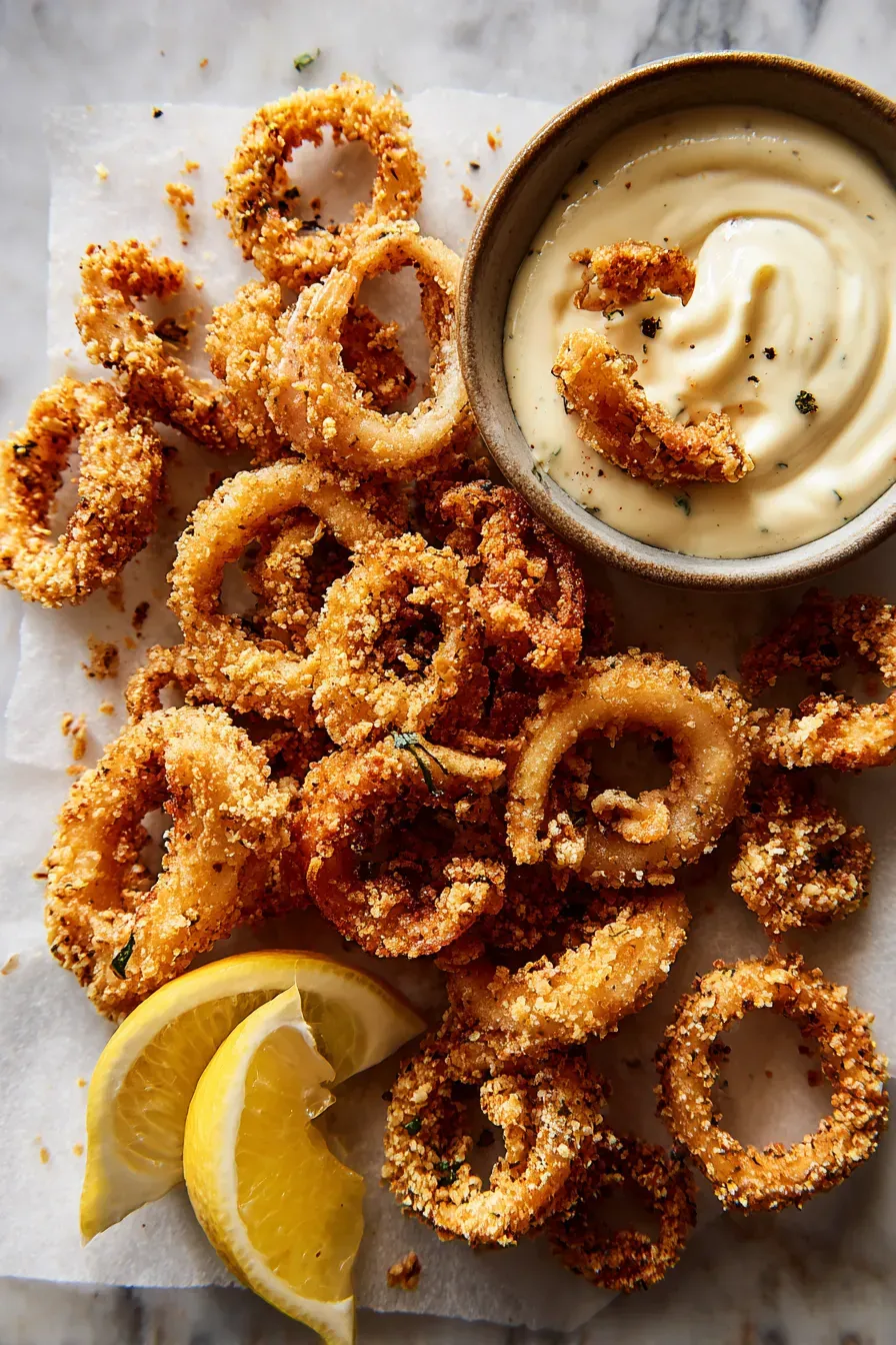 fried calamaries with mayo