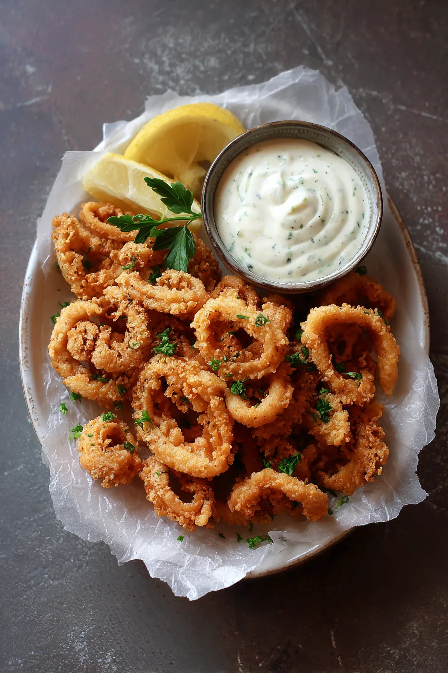 fried calamaries with mayo